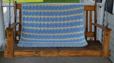 blue and yellow blanket completed 6.7.15